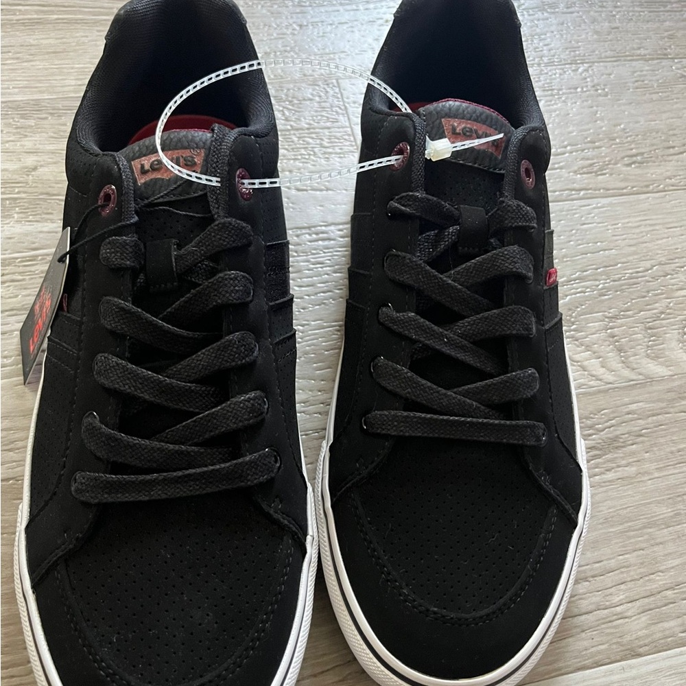 Levi's Men's Black Sneakers with Red Details